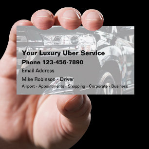Koele luxe Uber-bestuurder taxi visitekaartjes