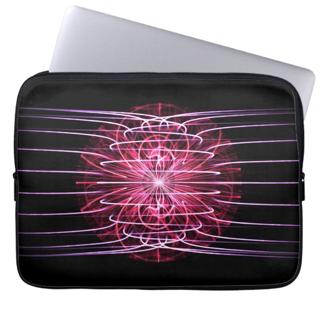 Koele Magnetische Fractal Art Laptop Sleeve (Voorkant)