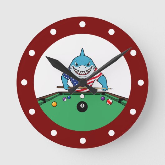 Koele Man Cave Pool Shark Wandklokken (Voorkant)