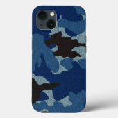 Koele mannelijke faux doek blauw camo militaire st Case-Mate iPhone case (Achterkant)