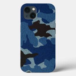 Koele mannelijke faux doek blauw camo militaire st Case-Mate iPhone case