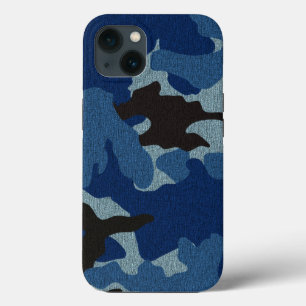 Koele mannelijke faux doek blauw camo militaire st Case-Mate iPhone case