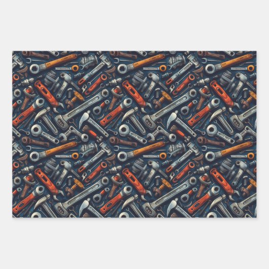 Koele mannen gereedschapspatroon partij Wrapping P Inpakpapier Vel (Voorkant 2)