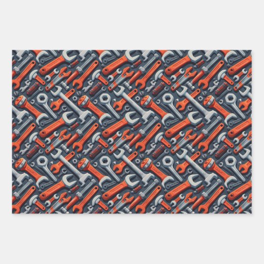 Koele mannen tool patroonpartij inpakpapier vel (Voorkant 3)