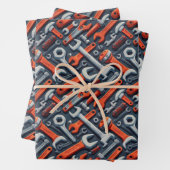 Koele mannen tool patroonpartij inpakpapier vel (In situ)