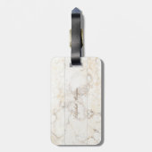 Koele marmer textuur, met monogram gepersonaliseer bagagelabel (Achterkant verticaal)