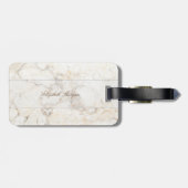 Koele marmer textuur, met monogram gepersonaliseer bagagelabel (Achterkant horizontaal)