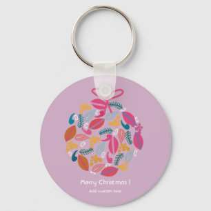 koele meisjesachtige roze kerst aangepaste    sleutelhanger