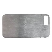 Koele Metaaltextuur met gegraveerde Naam Case-Mate iPhone Case (Achterkant (Horizontaal))