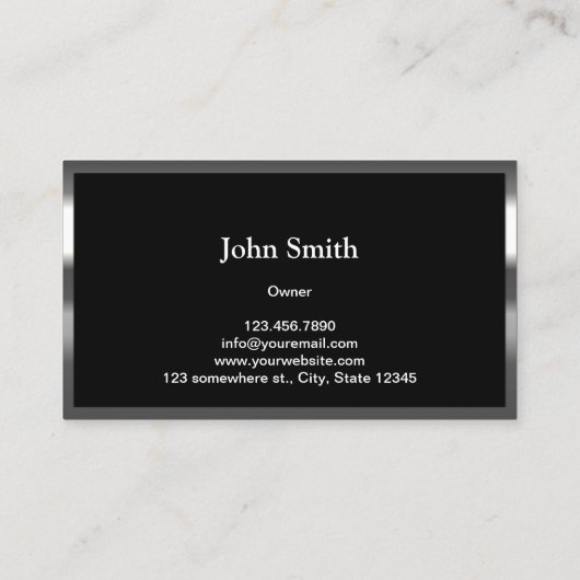 Koele metalen rand creatieve ijs textuur visitekaartje (Achterkant)