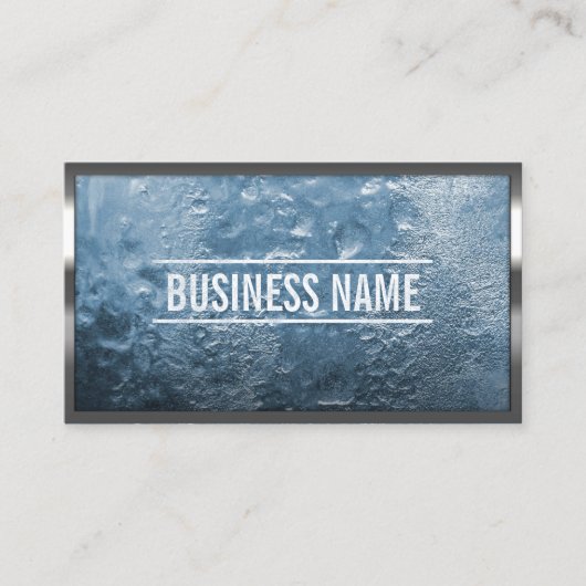 Koele metalen rand creatieve ijs textuur visitekaartje (Voorkant)