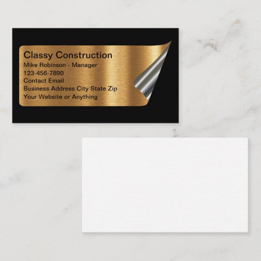 Koele Metallic Bouw Kijk Visitekaartje (Voorkant / Achterkant)