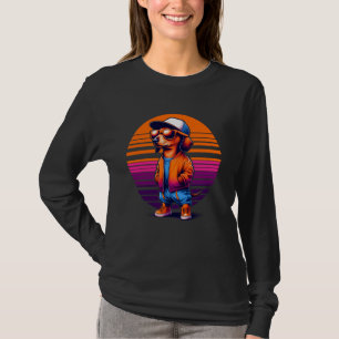 Koele Miniatuur Teckel Hond Moderne Stedelijke Sti T-shirt
