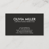Koele minimale Pilates instructeur Visitekaartje (Achterkant)