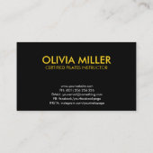 Koele minimale Pilates instructeur Visitekaartje (Achterkant)