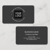 Koele minimalistische sjabloon | donkergrijs visitekaartje (Voorkant / Achterkant)