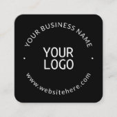 Koele minimalistische sjabloon | zwart vierkante visitekaartje (Voorkant)
