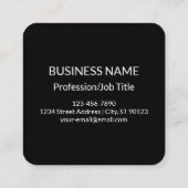 Koele minimalistische sjabloon | zwart vierkante visitekaartje (Achterkant)