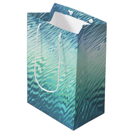 Koele mint rimpel: medium cadeauzakje (Voorkant Gekanteld)