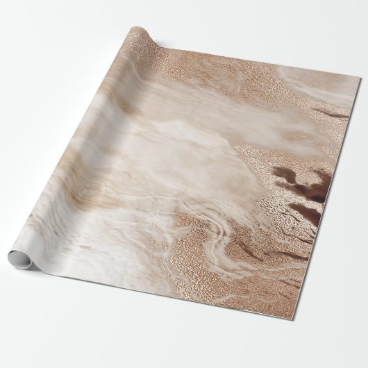 Koele moderne bruine gouden marmeren steen textuur cadeaupapier (Uitgerold)