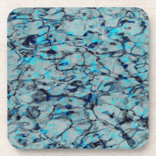 Koele, moderne digitale kunst van blauwe waterverf bier onderzetter