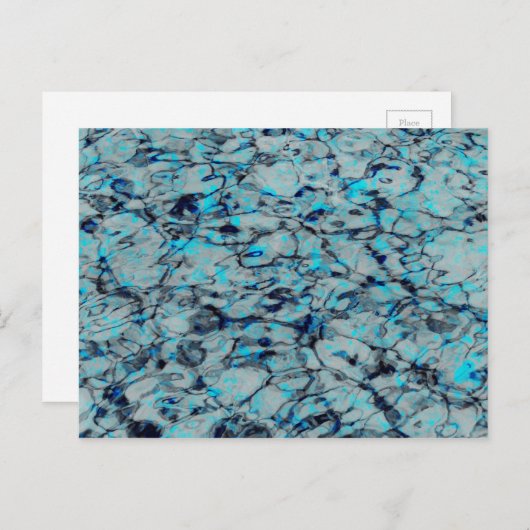 Koele, moderne digitale kunst van blauwe waterverf briefkaart (Voorkant / Achterkant)