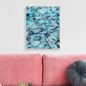Koele, moderne digitale kunst van blauwe waterverf canvas afdruk (Insitu (Woonkamer))