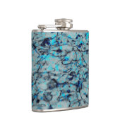 Koele, moderne digitale kunst van blauwe waterverf heupfles (Rechts)