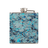 Koele, moderne digitale kunst van blauwe waterverf heupfles (Achterkant)