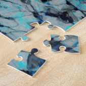 Koele, moderne digitale kunst van blauwe waterverf legpuzzel (Zijkant)