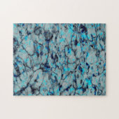 Koele, moderne digitale kunst van blauwe waterverf legpuzzel (Horizontaal)