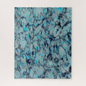 Koele, moderne digitale kunst van blauwe waterverf legpuzzel (Verticaal)