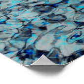 Koele, moderne digitale kunst van blauwe waterverf poster (Hoek)
