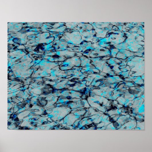 Koele, moderne digitale kunst van blauwe waterverf poster (Voorkant)