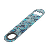 Koele, moderne digitale kunst van blauwe waterverf speed flessenopener (Achterkant Gekanteld)