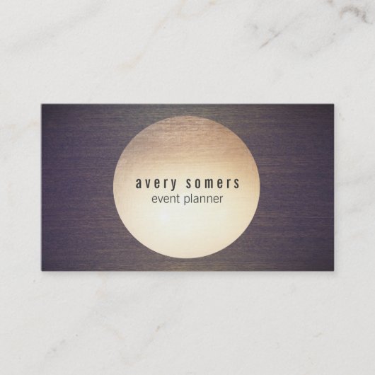 Koele Moderne Gouden Cirkel Houten Korrel Visitekaartje (Voorkant)
