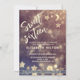 Koele moderne hemelse maan en sterren zoet 16 kaart