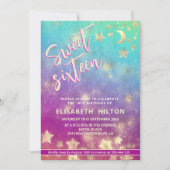 Koele moderne hemelse maan en sterren zoet 16 kaart (Voorkant)