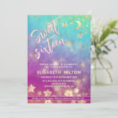 Koele moderne hemelse maan en sterren zoet 16 kaart (Staand voorkant)