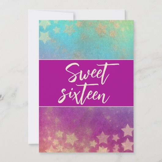 Koele moderne hemelse maan en sterren zoet 16 kaart (Achterkant)