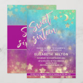 Koele moderne hemelse maan en sterren zoet 16 kaart (Voorkant / Achterkant)