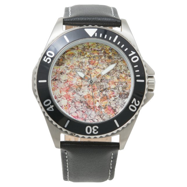 Koele, moderne, kleurrijke abstracte achtergrond horloge (Voorkant)
