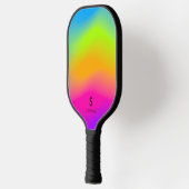 Koele Moderne Kleurrijke Neon Heldere Regenbooggra Pickleball Paddle (Links)