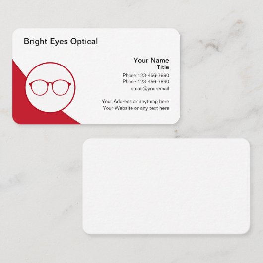 Koele Moderne Oogheelkundige Oogarts Visitekaartje (Voorkant / Achterkant)