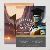 Koele Moderne Ridder Gamer Guy Grad Kaart (Voorkant / Achterkant)