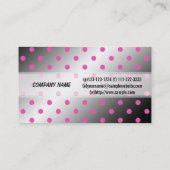 Koele, moderne schitterende roze en grijze polkado visitekaartje (Achterkant)