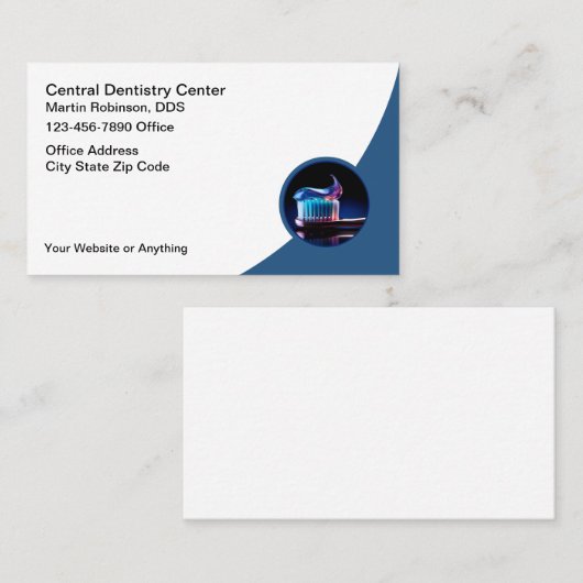 Koele moderne tandarts Kantoor Visitekaartjes (Voorkant / Achterkant)