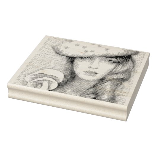 koele moderne vintage dame paddenstoel rubberstempel (Stempel)