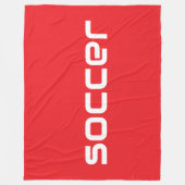 Koele moderne witte voetbal tekst op helder rood fleece deken (Voorkant)