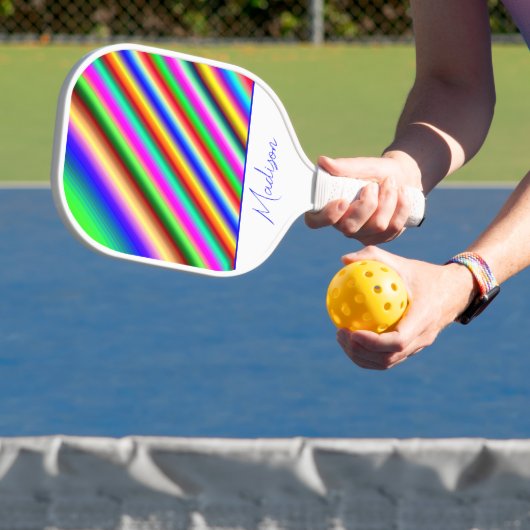 Koele modestrepen gepersonaliseerd pickleball paddle (Insitu)